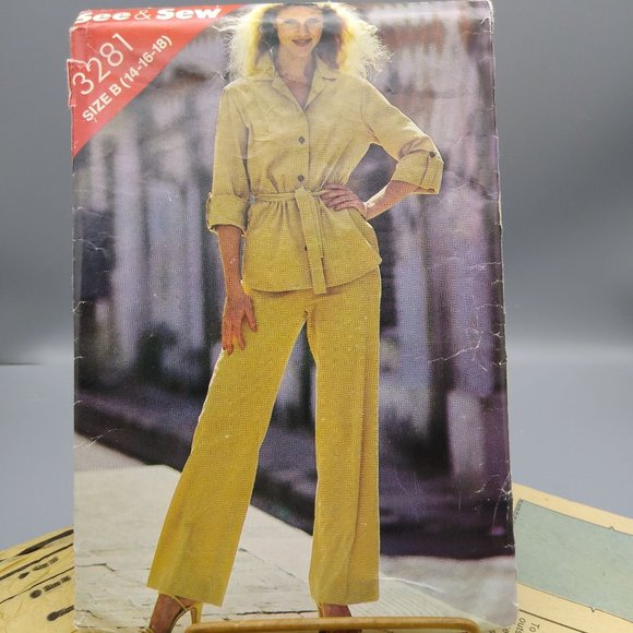 Vintage Sewing PATTERN See and Sew 3281, Butterick 1980s Misses Tunic and Pants - Picture 1 of 3
